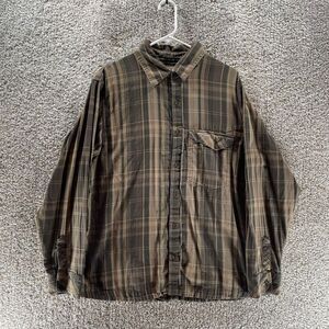Mountain Hardwear Shirt Adult Large Brown Plaid Cabincore Mountain Wear Cotton
